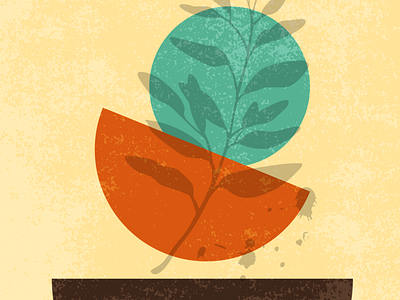 Retro poster branding design illustration illustrator logo nature old plants postcard retro style texture vector