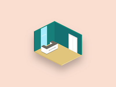 Hotel Reception ( Isometric ) design illustration isometric typography vector