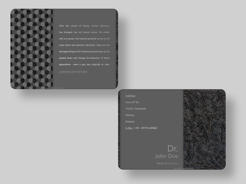 Profile Card Design (historian) (non-isometric view) by Harsh Mehta on ...