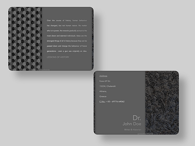 Profile Card Design (historian) (non-isometric view) card design graphic design illustration typography vector