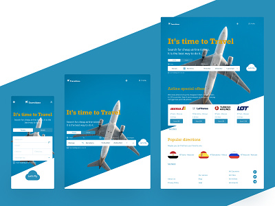 Minimorphism Landing page for searching cheap airline tickets.