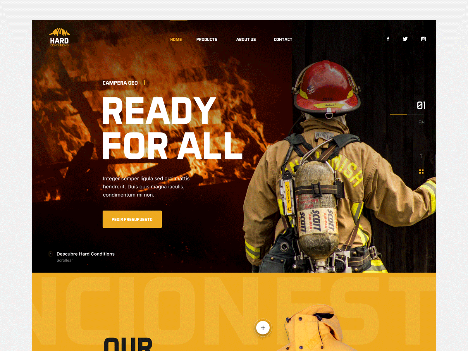 Clothing for high-risk jobs web site design