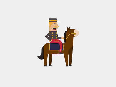 Riding horse statue illustration