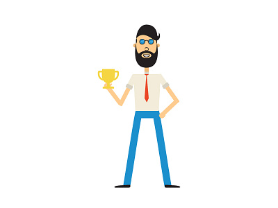 Bearded Guy beard champ champion cup guy illustration tie