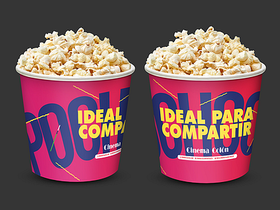 Cinema Popcorn bucket option 3 blue cinema magenta movies popcorn theater yellow