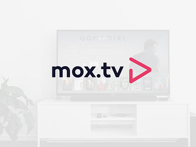 Mox Tv Logo ad branding clean indentity logo magenta mark play player playroll red streaming tv