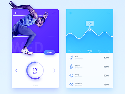 Daily UI #41 Workout Tracker animation blue design dribbble first movement photoshop ui