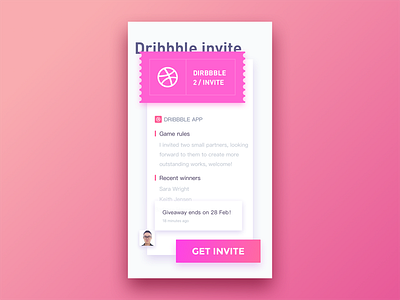 Dribbble Invite card dribbble invite invites