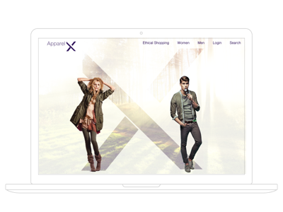 Apparel X Welcome Page apparel design homepage screen website welcome x