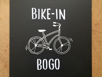 BIKE-IN BOGO beer bike bogo chalk illustration jessup farm barrel house lettering