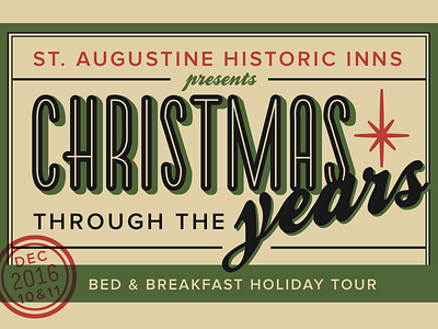 Another June, Another Christmas Logo christmas christmas through the years holiday postcard postmark st augustine tour logo