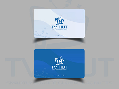 Business Card Front Side Design Idea (TV Hut Branding) branding business card design design for print graphic design press design print media design tv hut visiting card