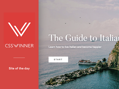 Site Of The Day Award - The Guide to Italian Living award css csswinner siteoftheday ui ux winner