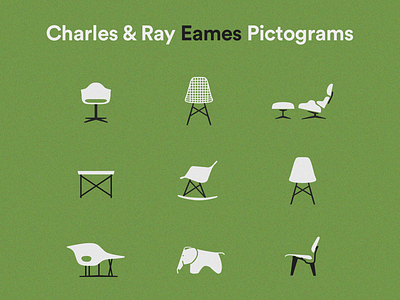 Eames Chairs Icons Pictograms chair charles eames icons illustration pictogram vitra