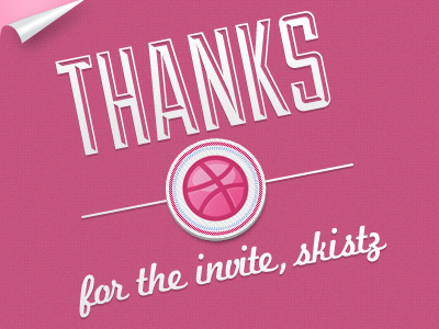 Thank You dribbble first shot page curl stamp thank you