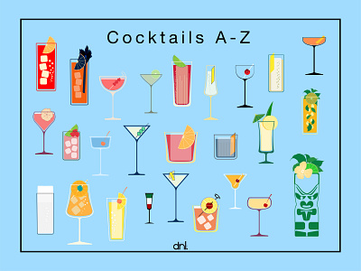 Cocktails A-Z a z alcohol artforhospitality bar beverage bourbon campari cocktail cocktail art cocktailart design gin illustration negroni vermouth whiskey