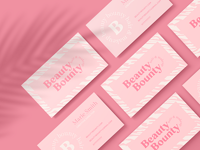 Beauty Bounty Business Cards beauty beauty salon business card design logo pink