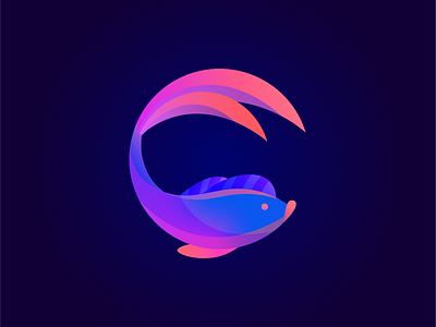 Fish Illustration blue fish flat illustration gradient illustration study