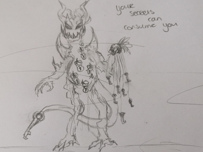 Your Secrets Can Consume You. creature design design horror illustration secrets