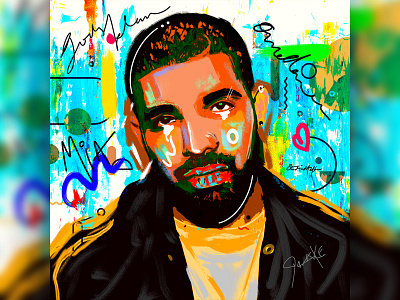 Drake Abstract Painting art artist business canvas canvasart creative design digital drake hollywood inspirational international ipadpro oilpainting photoshop popartist procreate singer studiodtalk wall