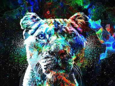 King Of Beasts animal art beast digital fire forest jungle king lion night photoshop