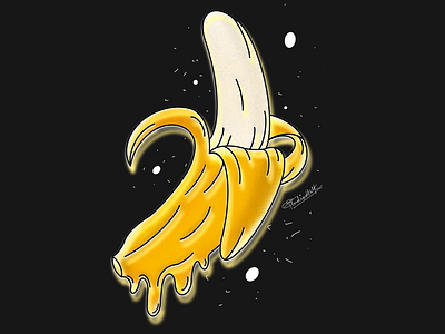 Dripping Banana applepencil art banana banana leaf branding business canvas canvasart colors creative design digital illustration inspirational ipad pro motivational process studiodtalk vector yellow