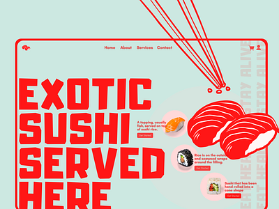 Sushi studio | Home Page 2021 designs trend food food studio japanese food landing page restaurant app restaurant website sushi restaurant sushi studio template ui ux web design website design