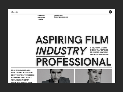 Film studio 2021 designs trend adobe xd film studio film studio design landing page template ui ux website design