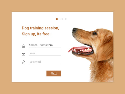 Signup Form clean daily ui dog google login material design minimal pet sign up signup training ui