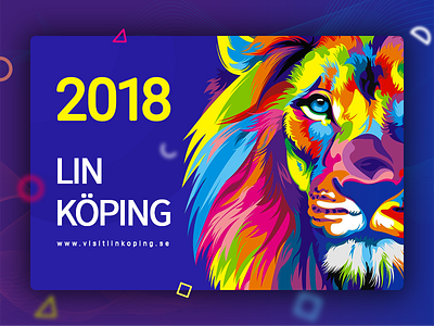 Visit Linköping - Sweden 2018 color gradient linkoping linköping lion sverige sweden travel ui visit