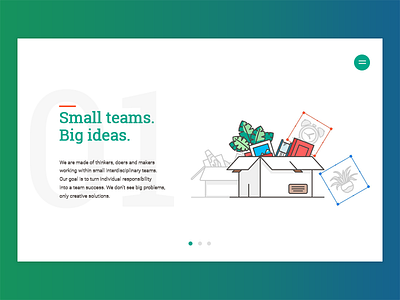 Small teams, Big Ideas. creative design gradient ideas illustration success teams typography ui