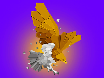 Papercut Eagle animal eagle explosion flat geometry golden papercut
