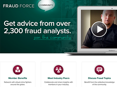 Fraud Force Community Landing Page community fraud security webpage