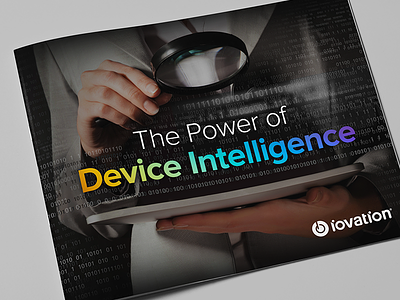 Device Intelligence Booklet black booklet gradient iovation print rainbow security technology