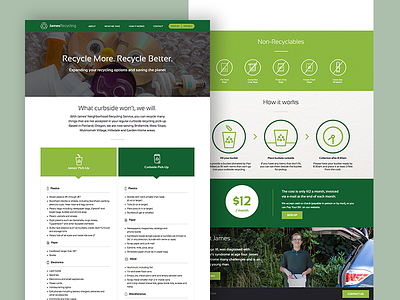 James' Recycling Website environment green recycling web design