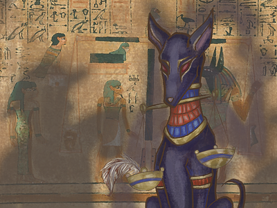 Mythical Threads: Jackal anubis digital painting egyptian art graphic design jackal mythical creatures mythology photoshop web design