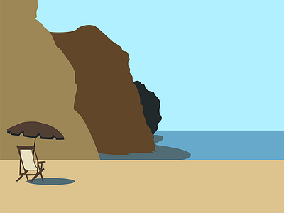 Minimalist Beach Rendering beach illustration illustrator minimalism scenery vector