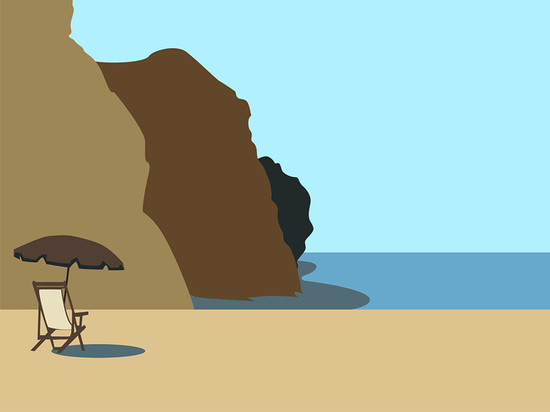 Minimalist Beach Rendering scenery vector illustration beach minimalism illustrator