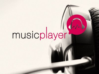 Music player fictive identity logo music