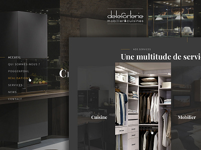 Deleforterie dark decoration design eat flat gold homepage kitchen ui web webdesign website