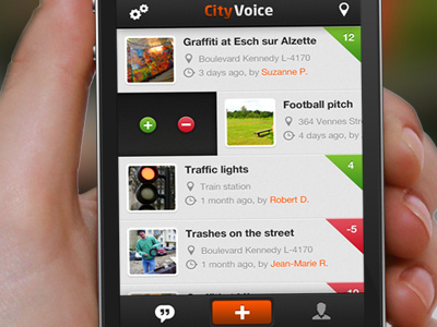 Cityvoice app apps foundry contest iphone list view swipe
