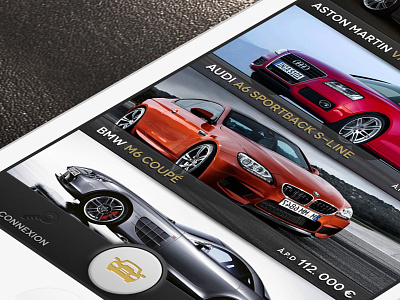 Car List View button call to action car icons iphone list view login mobile tab bar voiture