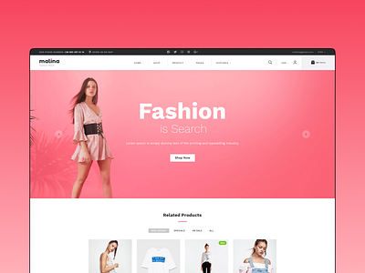 Malina Fashion Theme design e commerce site template ui ux web web design