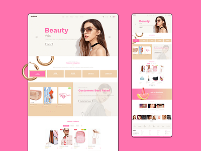 Beauty Ads Theme design e commerce site template ui ux web web design