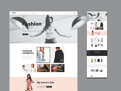 Fashion Template design e commerce fashion site template ui ux web web design