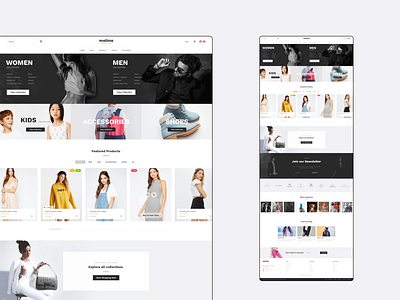 Fashion Template design e commerce site template ui ux web web design