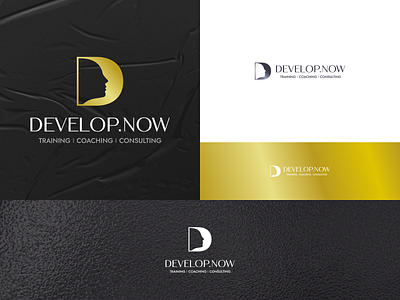 Logo design branding d face logo vector