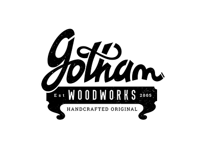 Gotham Woodworks ai branding lettering logo