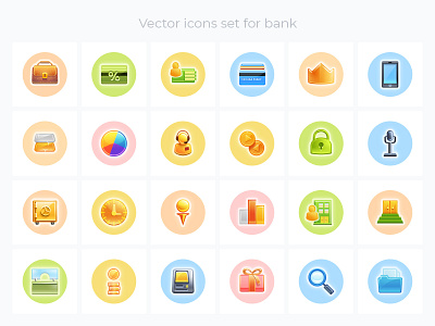 Vector icons set for bank branding design icon icons illustration site ui ux vector web web design