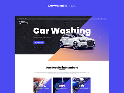 Car washing template branding design identity site sites template ui ux web web design